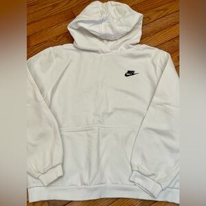 Nike White Hoodie with Black Swoosh YXL